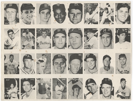 1955 All-American Sports Club Partial Set (288/500) On Uncut Sheets